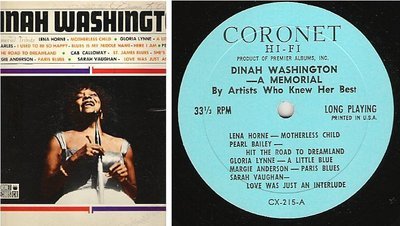 Various Artists / Dinah Washington - A Memorial - By Artists Who Knew Her Best (1967) / Coronet CX-215