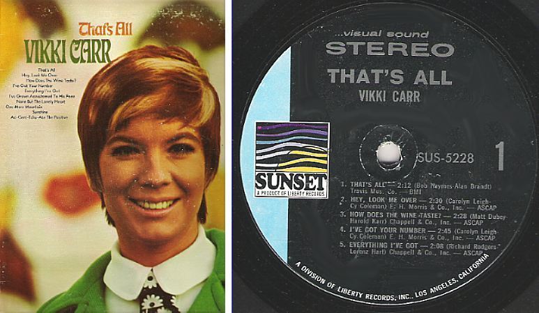 Carr, Vikki / That's All (1968) / Sunset SUS-5228 (Album, 12" Vinyl)