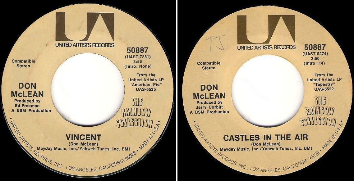 McLean, Don / Vincent (1972) / United Artists 50887 (Single, 7&quot; Vinyl)