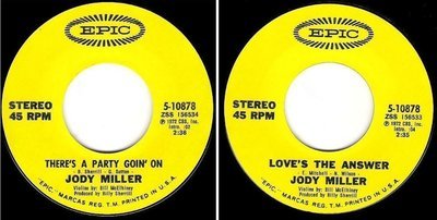 Miller, Jody / There&#39;s a Party Goin&#39; On (1972) / Epic 5-10878 (Single, 7&quot; Vinyl)