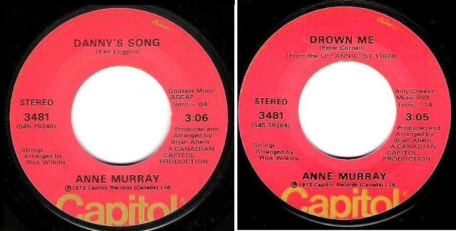 Murray, Anne / Danny&#39;s Song (1972) / Capitol 3481 (Single, 7&quot; Vinyl)