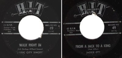 Music City Singers / Walk Right In (1963) / Hit #49 (Single, 7&quot; Vinyl)
