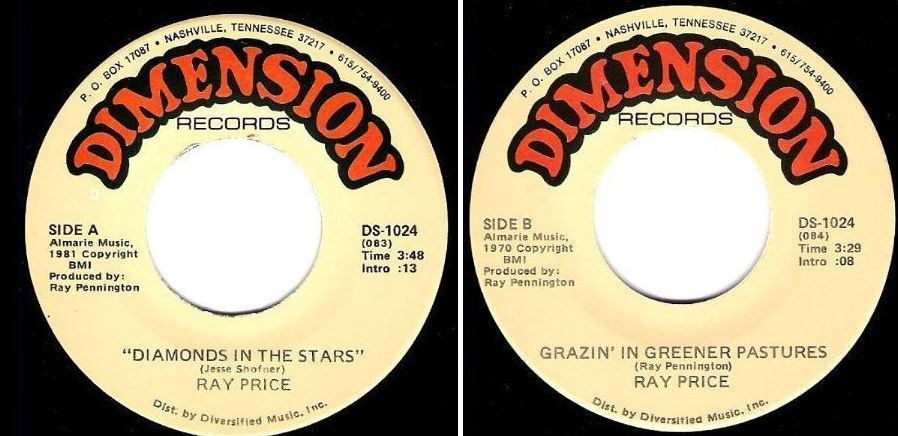 Price, Ray / Diamonds In the Stars (1981) / Dimension DS-1024 (Single, 7&quot; Vinyl)