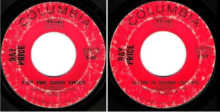 Price, Ray / For the Good Times (1970) / Columbia 4-45178 (Single, 7&quot; Vinyl)