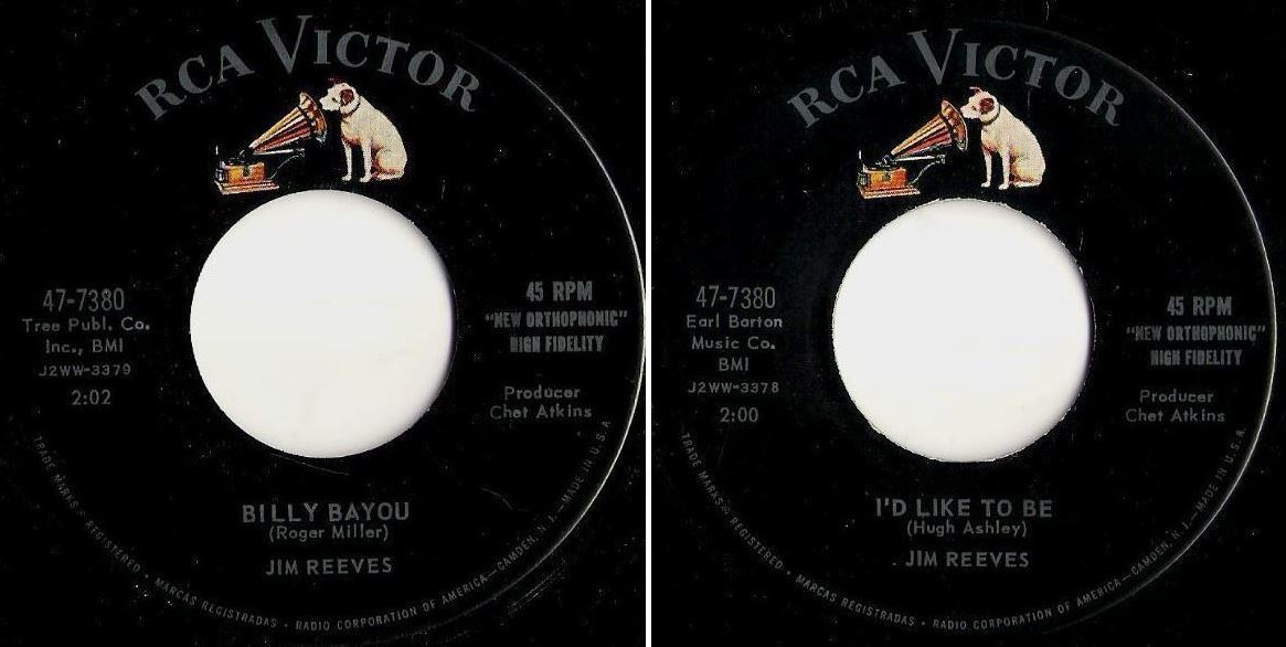 Reeves, Jim / Billy Bayou (1958) / RCA Victor 47-7380 (Single, 7&quot; Vinyl)