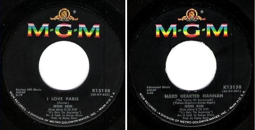 Reid, Irene / I Love Paris (1963) / MGM K-13158 (Single, 7&quot; Vinyl)