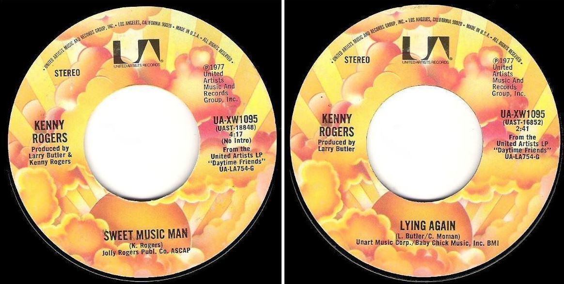 Rogers, Kenny / Sweet Music Man (1977) / United Artists UA-XW1095 (Single, 7&quot; Vinyl)