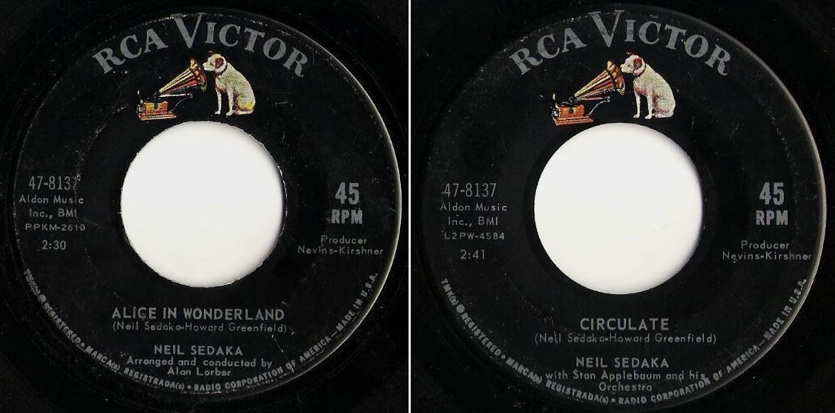 Sedaka, Neil / Alice in Wonderland (1963) / RCA Victor 47-8137 (Single, 7" Vinyl)