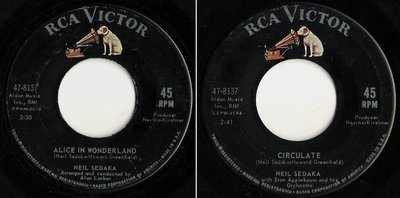 Sedaka, Neil / Alice in Wonderland (1963) / RCA Victor 47-8137 (Single, 7" Vinyl)