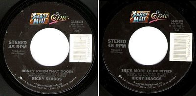 Skaggs, Ricky / Honey (Open That Door) (1984) / Sugar Hill (Epic) 34-04394 (Single, 7" Vinyl)