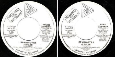 Spyro Gyra / Jubilee (1979) / Infinity INF-50,041 (Single, 7" Vinyl) / Promo