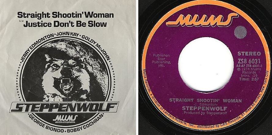 Steppenwolf / Straight Shootin&#39; Woman (1974) / Mums ZS8-6031 (Single, 7&quot; Vinyl)