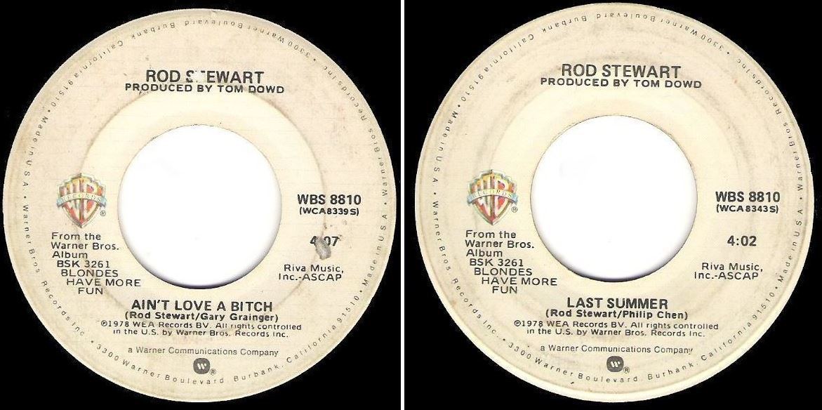 Stewart, Rod / Ain&#39;t Love a Bitch (1979) / Warner Bros. WBS-8810 (Single, 7&quot; Vinyl)