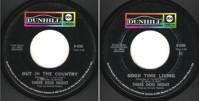 Three Dog Night / Out In the Country (1970) / Dunhill-ABC D-4250 (Single, 7" Vinyl)