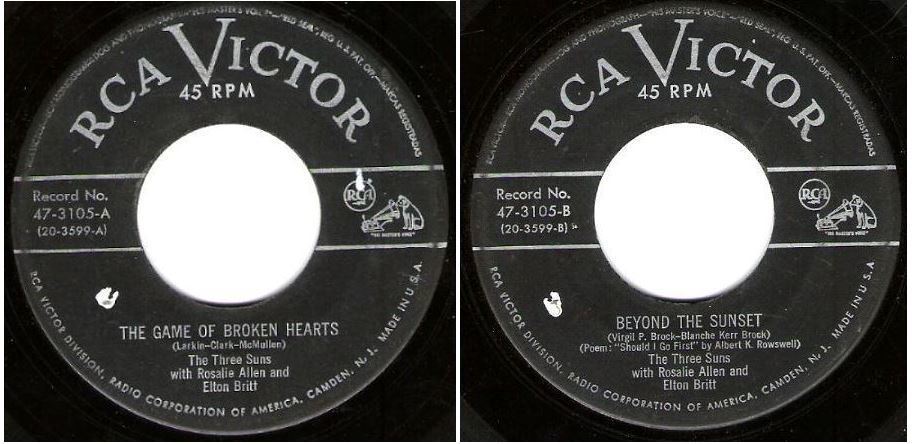 Three Suns, The / The Game of Broken Hearts (1949) / RCA Victor 47-3105 (Single, 7&quot; Vinyl)