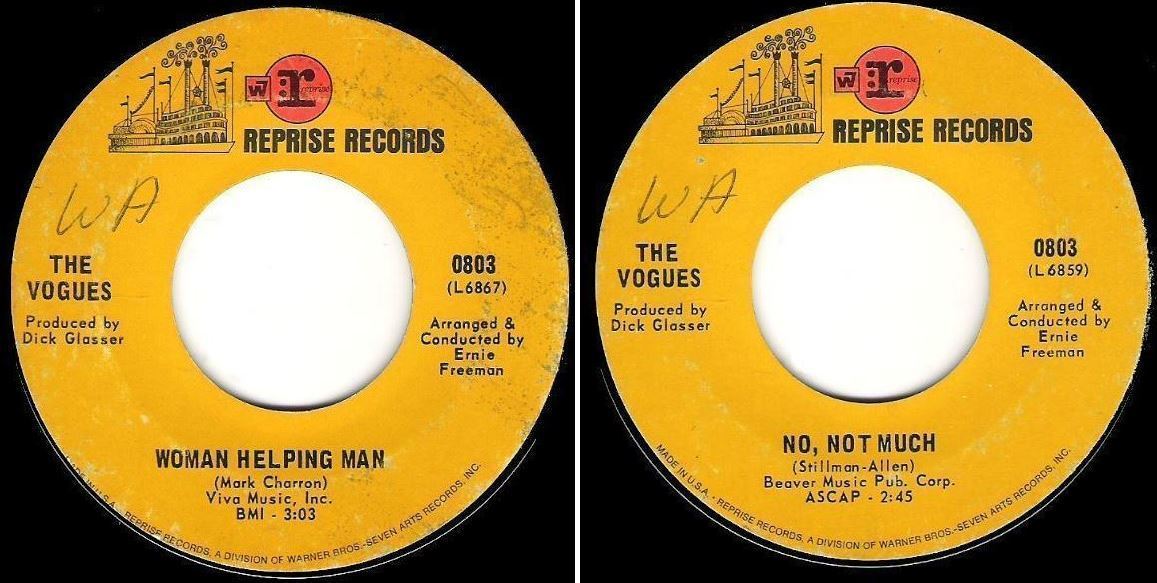 Vogues, The / Woman Helping Man (1969) / Reprise 0803 (Single, 7" Vinyl)