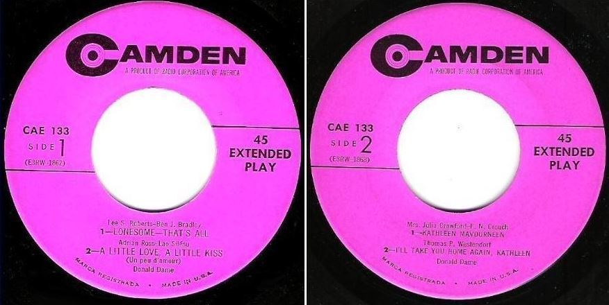 Dame, Donald / That's All + 3 (1954) / Camden CAE-133 (EP, 7" Vinyl)