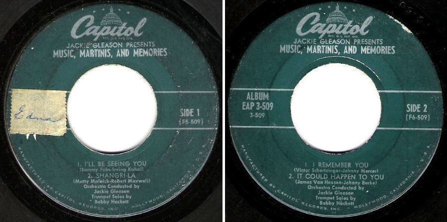 Gleason, Jackie / Music, Martinis, and Memories (1954) / Capitol EAP 3-509 (EP, 7" Vinyl)