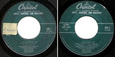 Gleason, Jackie / Music, Martinis, and Memories (1954) / Capitol EAP 3-509 (EP, 7&quot; Vinyl)