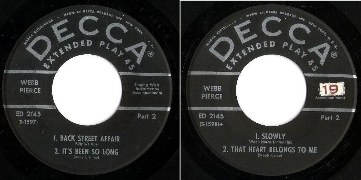 Pierce, Webb / The Wondering Boy - Part 2 (1954) / Decca ED-2145 (EP, 7" Vinyl)