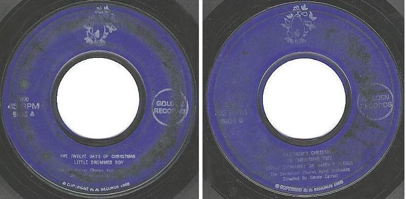 Sandpiper Chorus + Orchestra / The Twelve Days of Christmas (1966) / Golden Records 2090 (EP, 7" Vinyl)