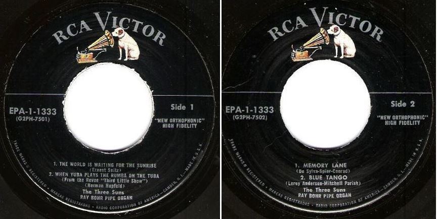 Three Suns, The / Midnight For Two - Volume 1 (1957) / RCA Victor EPA-1-1333 (EP, 7" Vinyl)