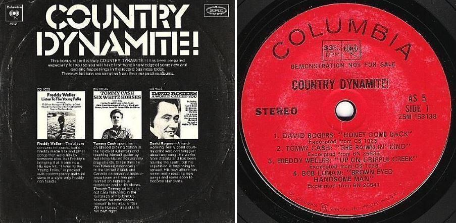 Various Artists / Country Dynamite! (1970) / Columbia AS-5 (EP, 7&quot; Vinyl)