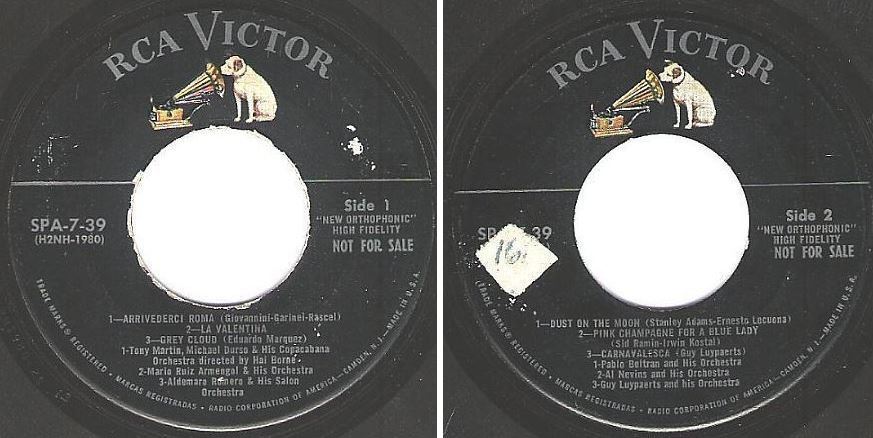 Various Artists / Tony Martin's World of Romance (1957) / RCA Victor SPA-7-39 (EP, 7" Vinyl) / Promo