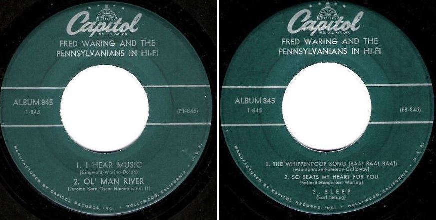 Waring, Fred (+ The Pennsylvanians) / In Hi-Fi (1957) / Capitol 1-845 (EP, 7" Vinyl) / Sides 1 + 8