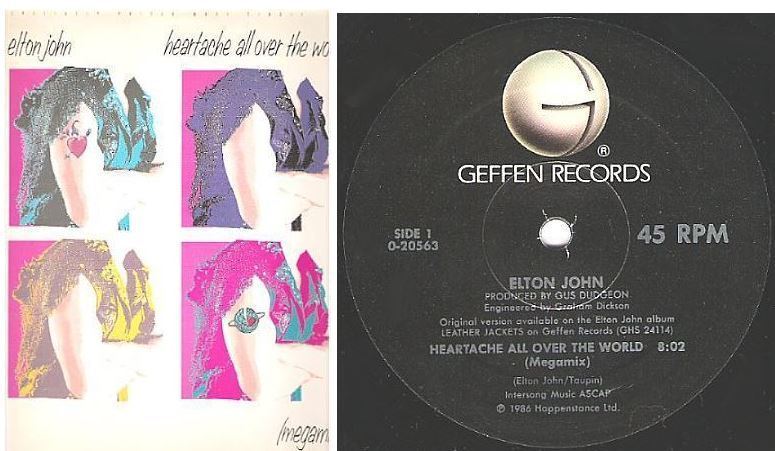 John, Elton / Heartache All Over the World (Megamix) (1986) / Geffen 0-20563 (Single, 12" Vinyl)