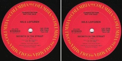 Lofgren, Nils / Secrets In the Street (1985) / Columbia CAS-2100 / Promo