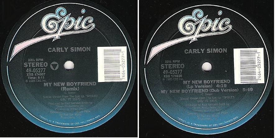 Simon, Carly / My New Boyfriend (Remix) (1985) / Epic 49-05277 (Single, 12" Vinyl)