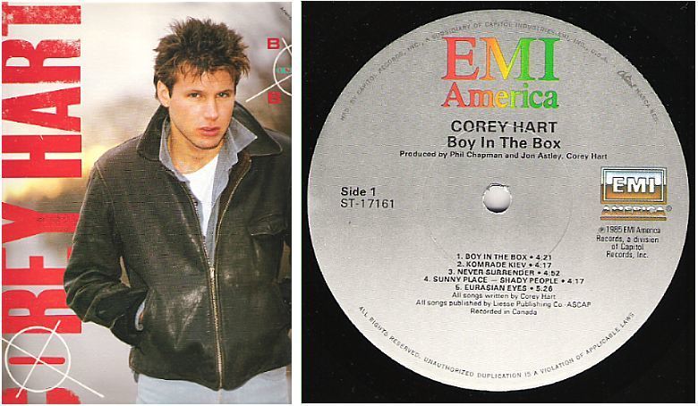 Hart, Corey / Boy In the Box (1985) / EMI America ST-17161 (Album, 12" Vinyl) / Includes Poster