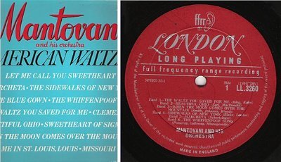 Mantovani / American Waltzes (1962) / London LL.3260