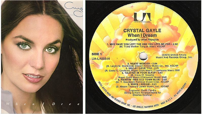 Gayle, Crystal / When I Dream (1978) / United Artists UA-LA858-H (Album, 12" Vinyl)