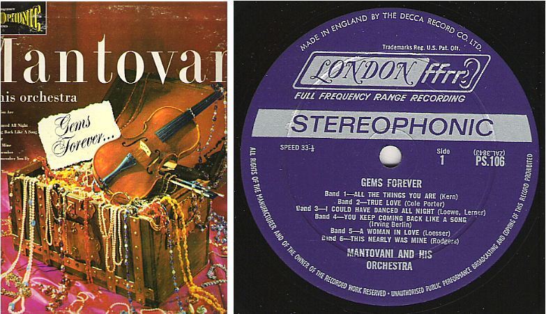 Mantovani / Gems Forever (1958) / London PS.106