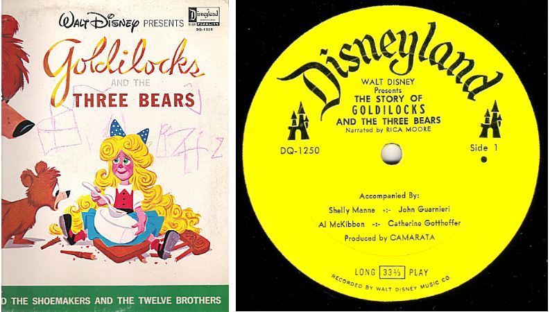 Children's / Walt Disney Presents The Story of Goldilocks and The Three Bears and Other Favorites (1963) / Disneyland DQ-1250 (Album, 12" Vinyl)