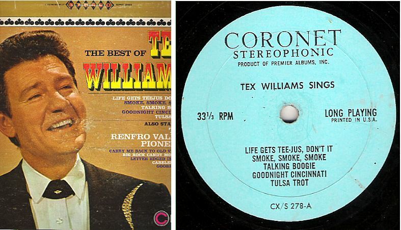 Williams, Tex (+ Renfro Valley Pioneers) / The Best of Tex Williams (Tex Williams Sings) / Coronet CXS-278