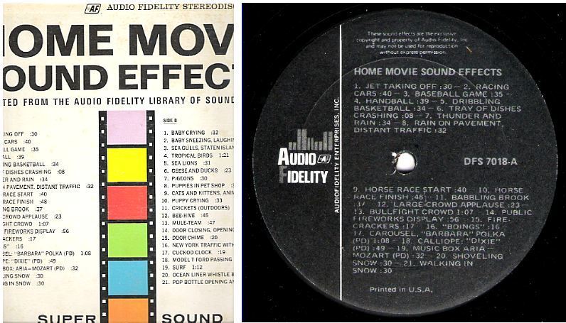 Sound Effects / Home Movie Sound Effects (1963) / Audio Fidelity DFS-7018