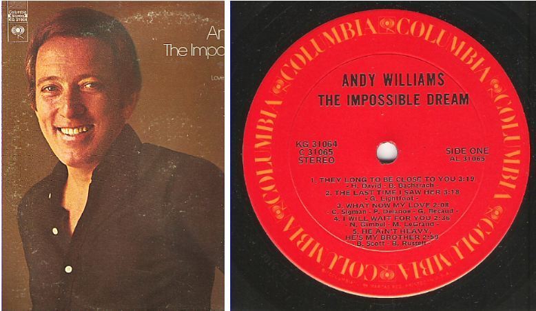 Williams, Andy / The Impossible Dream (1972) / Columbia KG-31064 / Two LP Set