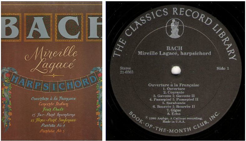 Lagace, Mireille / Bach - Mireille Lagace, Harpsichord (1982) / The Classics Record Library 21-6563 (Album, 12" Vinyl) / 3 LP Box Set