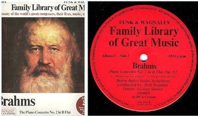 Sandor, Gyorgy / Brahms: Piano Concerto No. 2 in B Flat, Op. 83 (1976) / Funk + Wagnalls FW-304