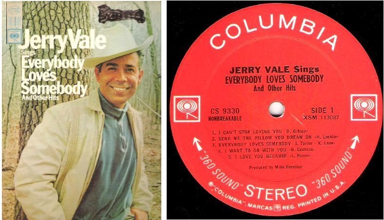Vale, Jerry / Everybody Loves Somebody and Other Hits (1966) / Columbia CS-9330 (Album, 12" Vinyl)