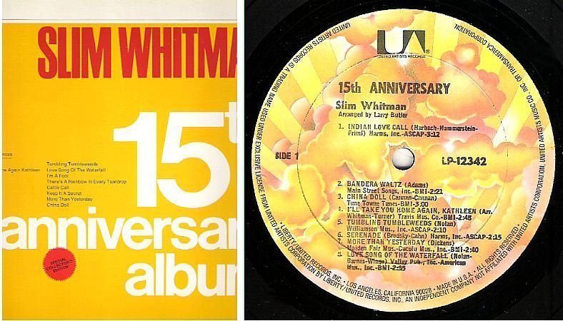 Whitman, Slim / 15th Anniversary Album (1967) / United Artists LP-12342