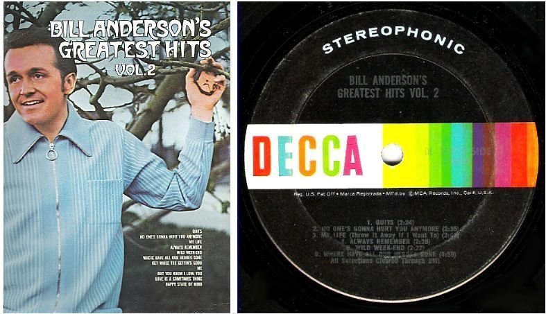 Anderson, Bill / Greatest Hits Vol. 2 (1971) / Decca DL-75315 (Album, 12" Vinyl)