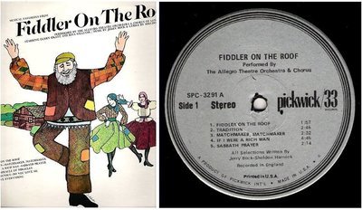 Allegro Theatre Orchestra + Chorus / Fiddler On the Roof (1972) / Pickwick SPC-3291