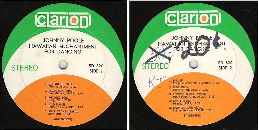 Poole, Johnny / Hawaiian Enchantment For Dancing (1964) / Clarion SD-620