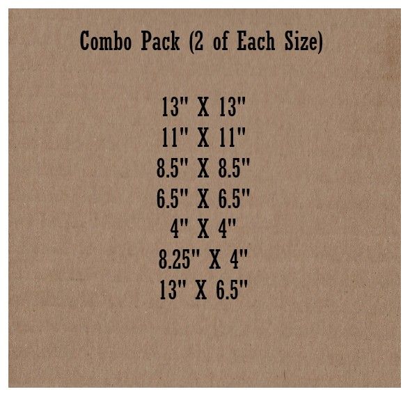 Cardboard Sheet / Combo Pack (2 of Each Size)
