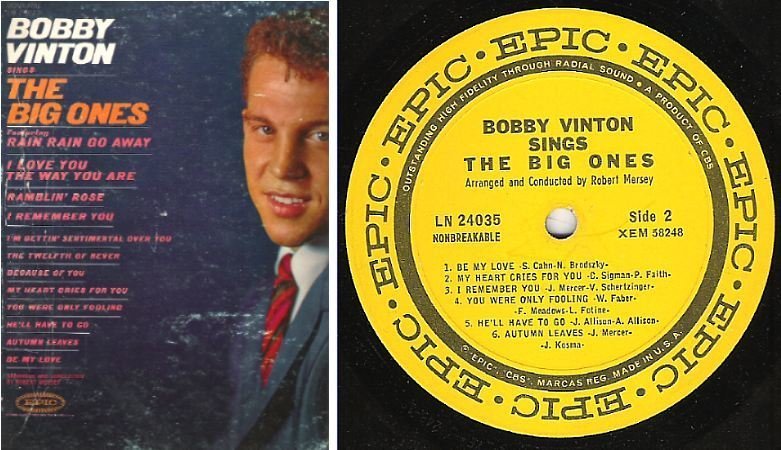 Vinton, Bobby / The Big Ones (1962) / Epic LN-24035