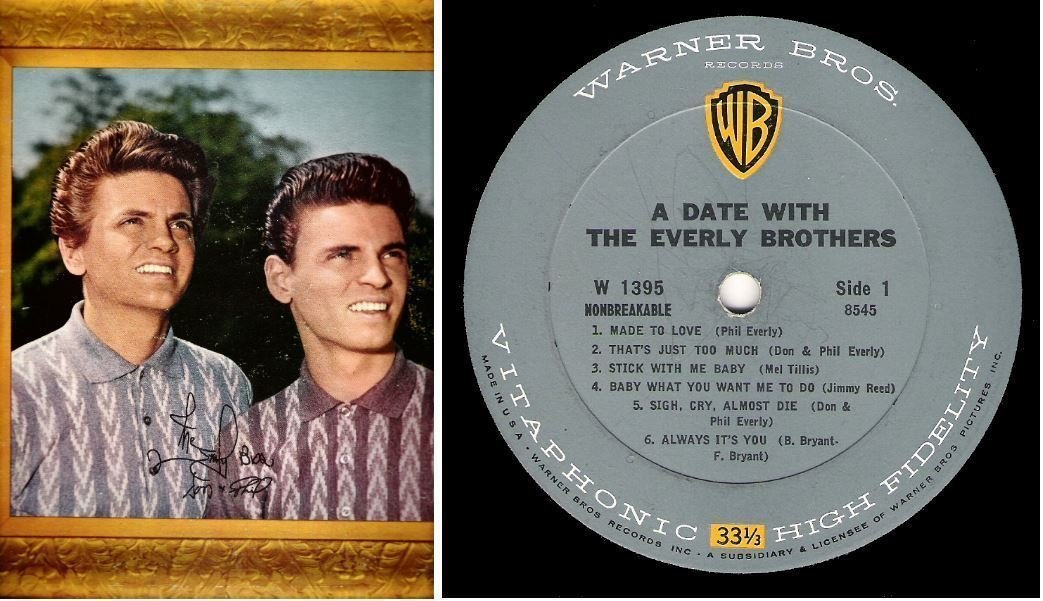 Everly Brothers, The / A Date With The Everly Brothers (1960) / Warner Bros. W-1395 (Album, 12" Vinyl)